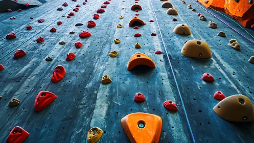 Colorful indoor climbing wall inviting playful adventure.