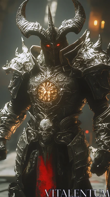 Hellforged warlord crowned in molten armor and ruinous light.