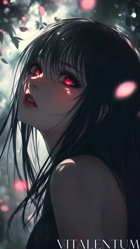 Crimson star eyes quietly ignite the dusklit garden air