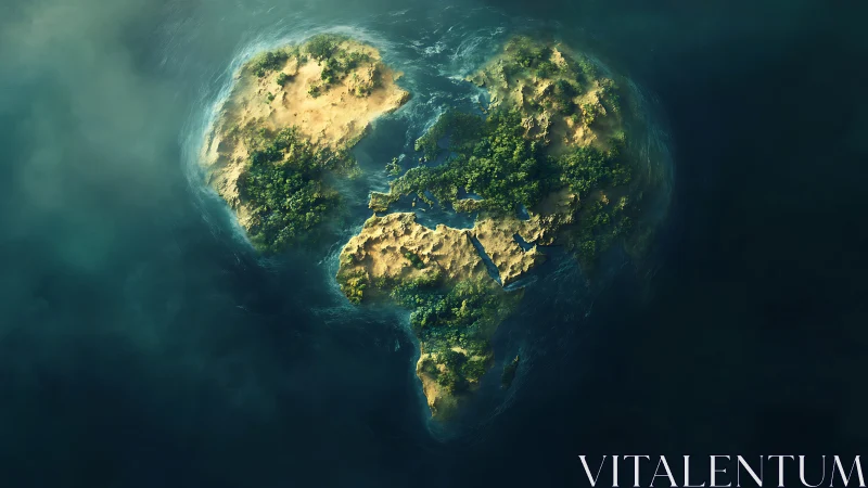 Earth's Heart-Shaped Continents Rise from Deep Ocean Waters