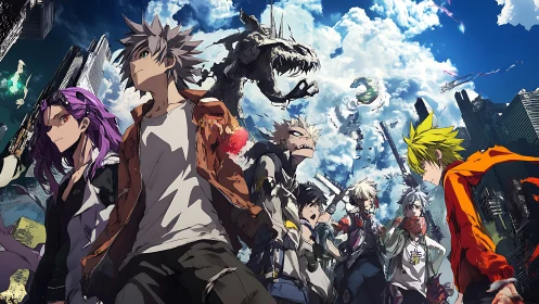 Stormborne street heroes rally beneath shattered skies.