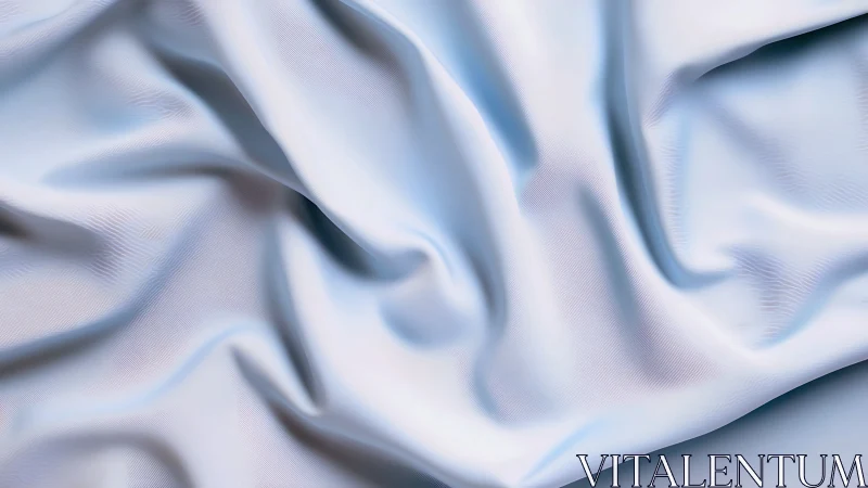 Soft blue fabric drifts like quiet waves across the frame