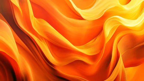 Abstract Liquid Flow in Warm Color Gradients.