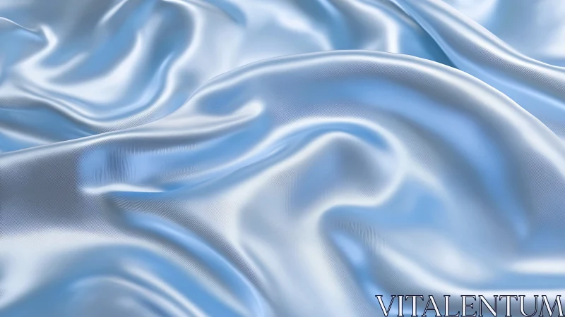 Soft sky blue satin folds glowing with gentle light.