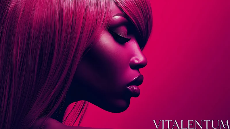 Electric magenta profile holds a quiet neon-night secret