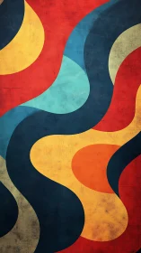 Curved color fields with retro texture and layered grunge noise