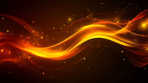 Luminous Wave: Golden Energy Dance Through Darkness.