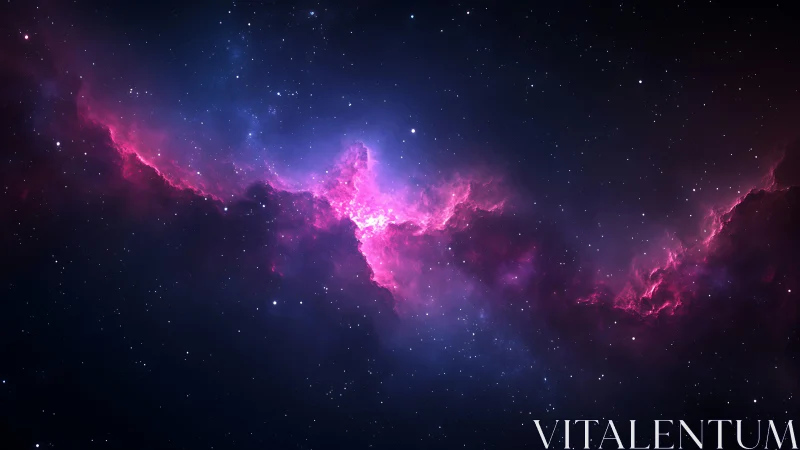 Digital nebula panorama with magenta ionized gas band.