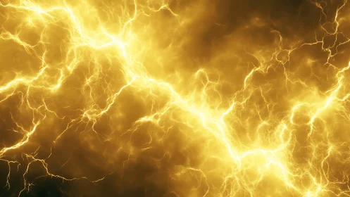 Electric plasma discharge pattern in golden color field.