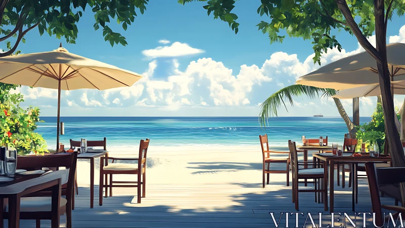 Turquoise Serenity: Beachside Dining Paradise Awaits.