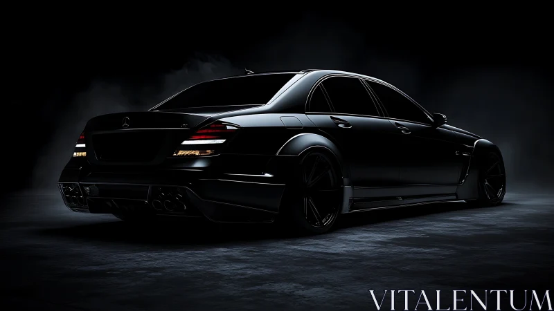 Midnight performance sedan prowls through cinematic shadows.