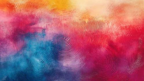 Vibrant abstract gradient with textured circular ripples art.