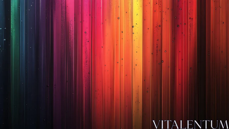 Vibrant striped abstract background with glossy texture and water droplets.