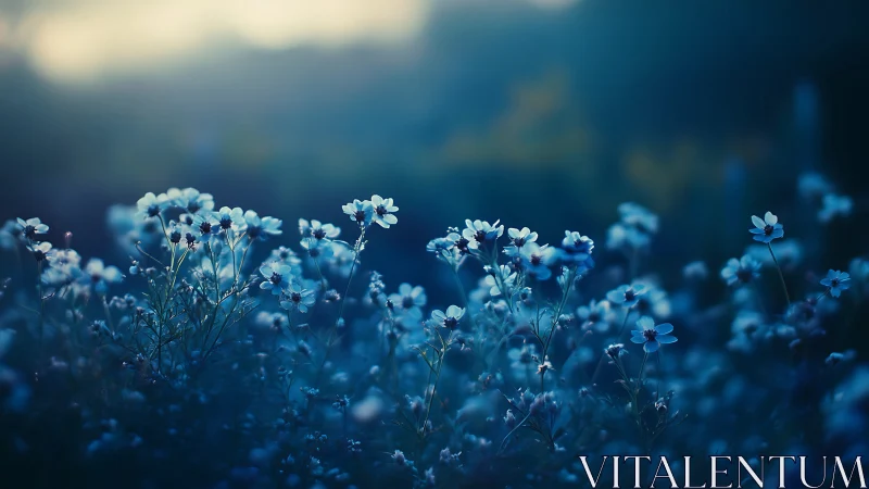 Shallow depth field bokeh composition displaying delicate flowering plants with luminous petals