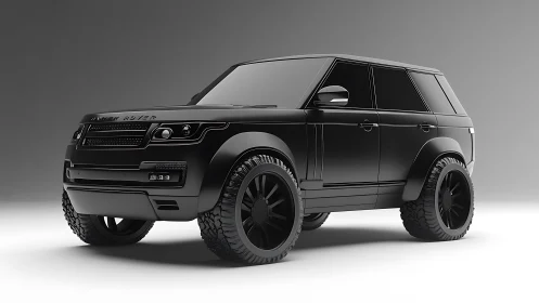 Matte black SUV concept with oversized off-road wheels