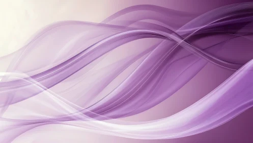 Violet abstract light waves on soft gradient background.
