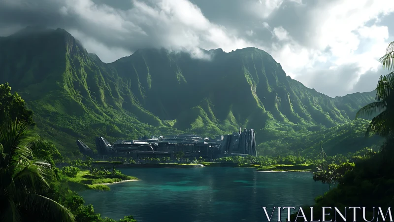 Majestic Island Castle Rises Beyond Turquoise Waters