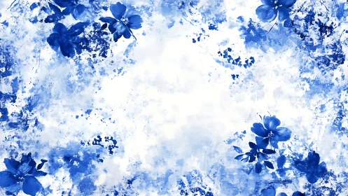 Indigo Dreams: Where Flowers Bloom in Watercolor.