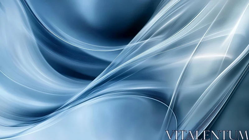 Smooth Flowing Blue Abstract Waves with a Futuristic Digital Style.
