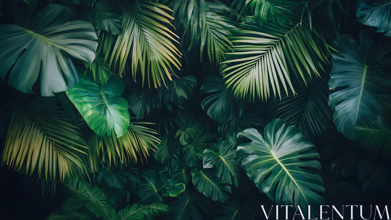Lush jungle leaves create a soothing green escape for the eyes
