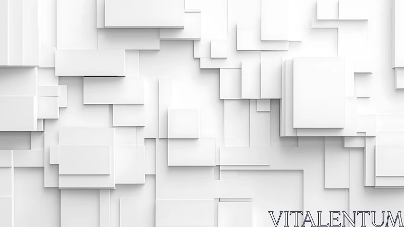 Layered White Paper Blocks with Depth and Shadow.
