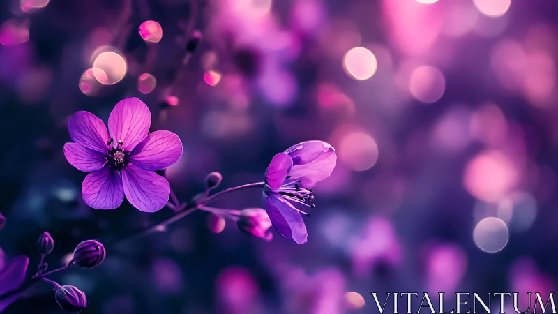 Purple flowers with soft bokeh background.