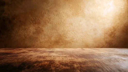 Textured wooden tabletop under warm defocused studio lighting.