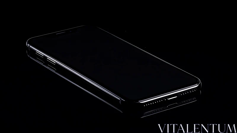 Sleek smartphone emerges from shadows with luminous edge glow.