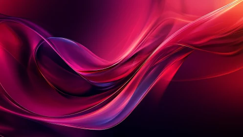 Luminous pink and crimson waves flowing in soft motion.