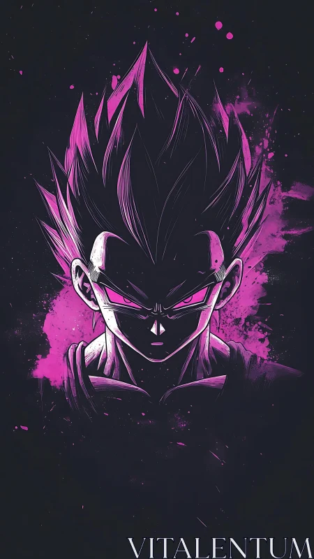 Stylized anime warrior portrait uses high contrast lighting