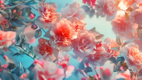 Radiant Garden Blooms in Dreamy Light.