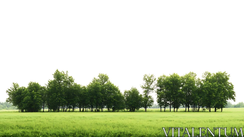 Green tree line stands quietly against a bright open sky