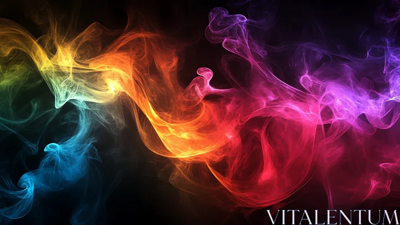 Colored vapor gradients form continuous spectrum on black background