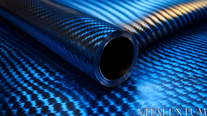 Blue carbon fiber sheet roll in modern industrial lighting style. Blue carbon fiber sheet roll in modern industrial lighting style.