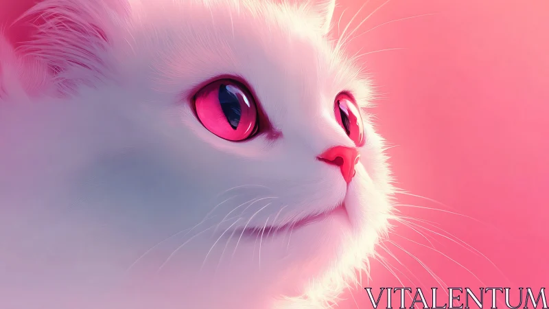 Luminous Feline Portrait with Neon Eyes: Digital Hyperrealism.