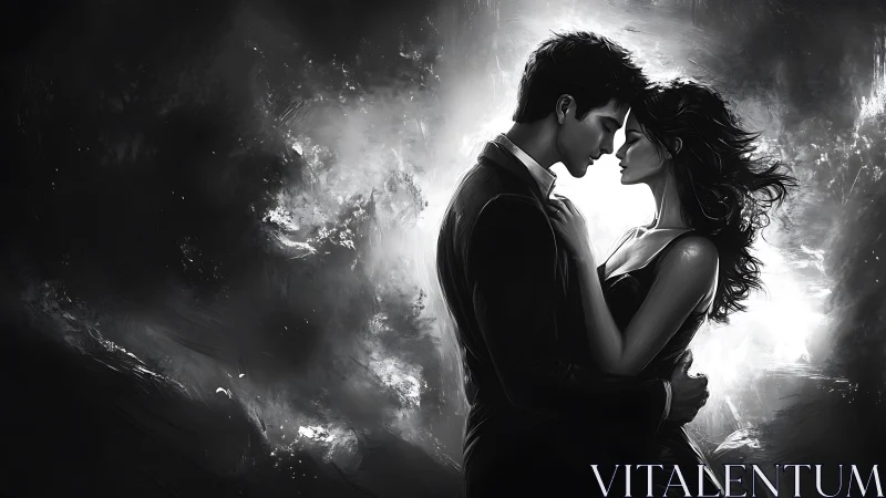 Two Hearts Collide in Luminous Storm.