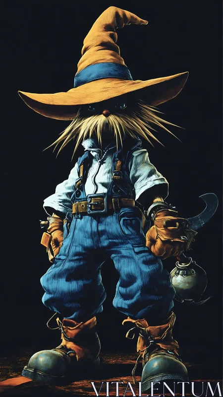 Whiskered clockwork wanderer in stitched arcane field gear.