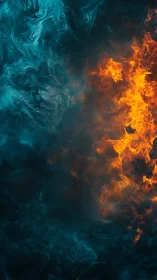 Fire and Ice: Abstract Elemental Collision.