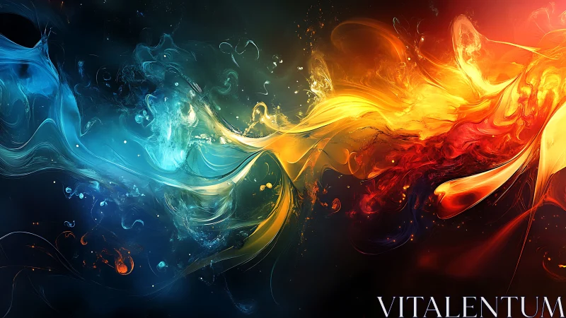 Color storms collide as liquid fire meets drifting ice