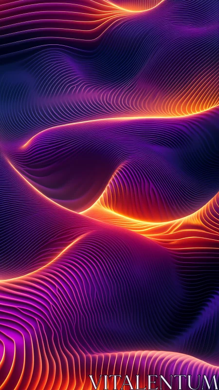 Parametric neon wavefields with emissive contour topologies.