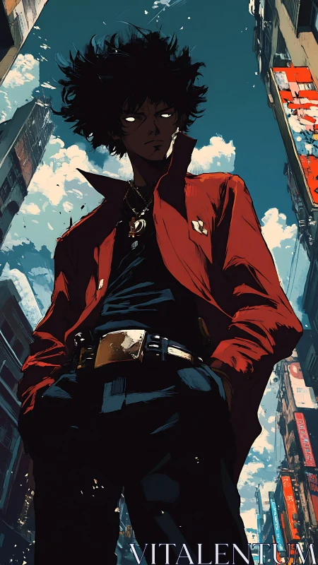 Streetborn stormwalker under neon skies of defiance.