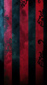Velvety red and black stripes with moody baroque flourishes.