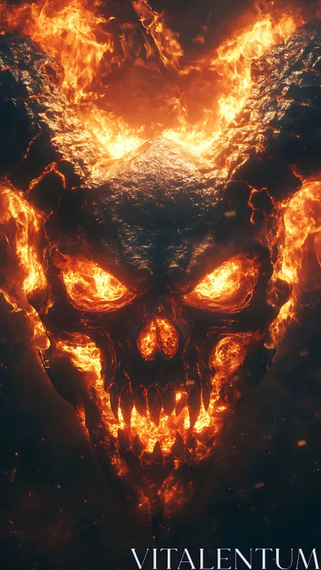 Infernal Skullstorm Crowned In Roaring Volcano Fire.