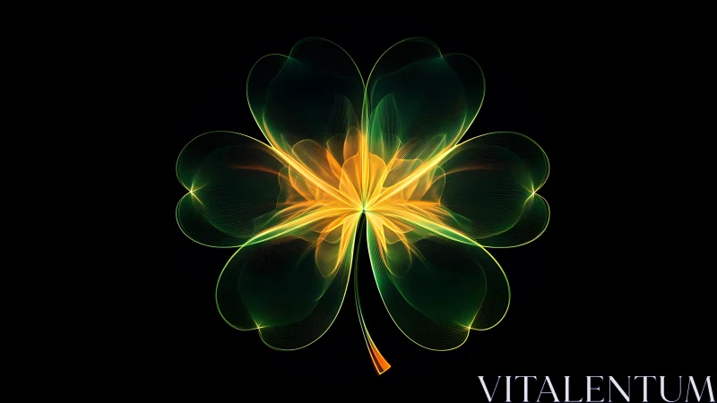 Glowing clover of light spreading gentle luck and wonder.