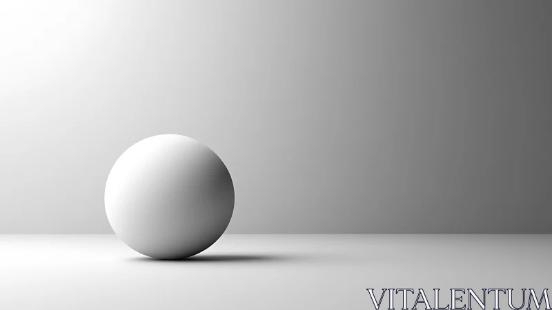 Monochrome matte sphere under soft directional studio lighting