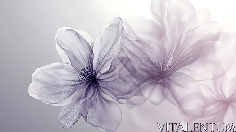 Ethereal Purple and White Flowers in Soft Focus.