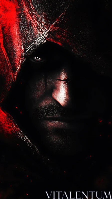 Shadow-sculpted rogue lets red embers sketch his intent