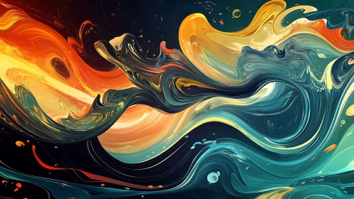 Rivers of color curling through a dreamy cosmic tide.