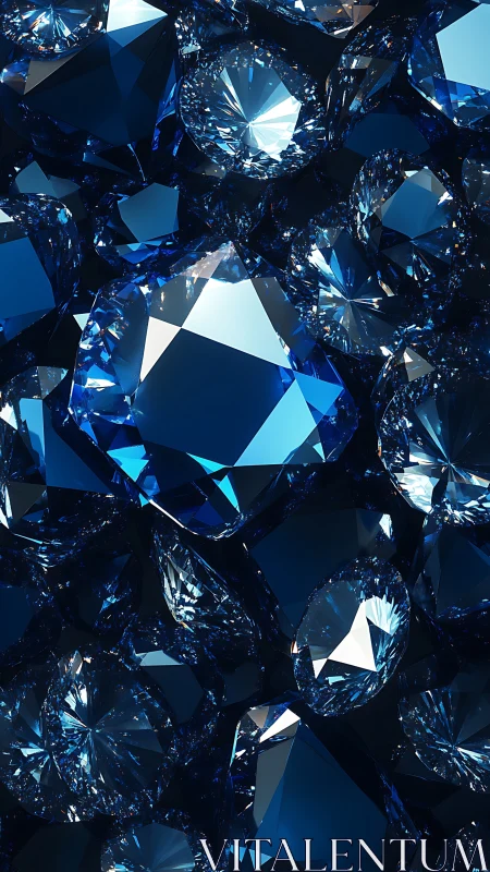 Midnight sapphires tumble and refract electric blue starlight