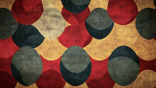 Textured geometric circles over vintage warm canvas background.